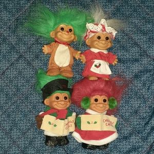 90s Russ Trolls Christmas Bundle Lot Troll Figure Toy Xmas X-mas X Mas Vintage